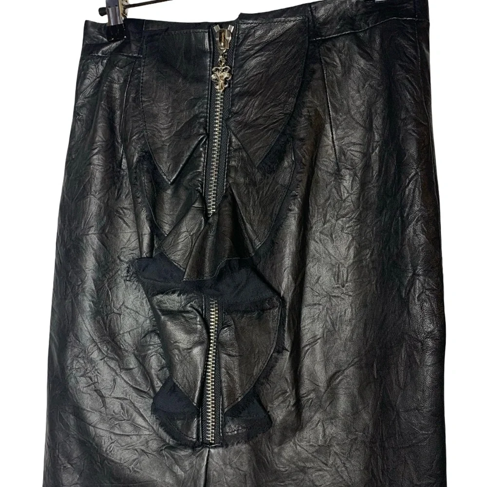 Royal Underground Black Leather Skirt